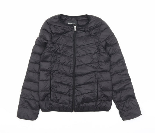 Stradivarius Womens Black Puffer Jacket Coat Size S Zip