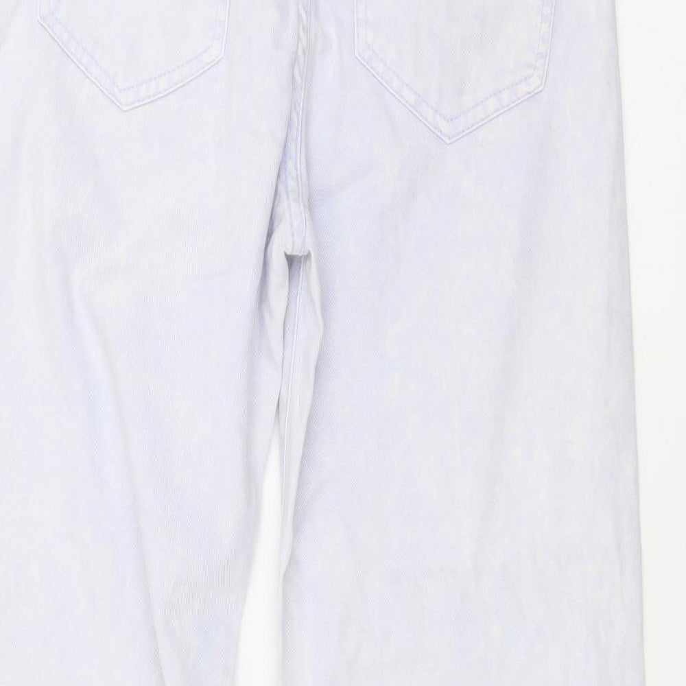 Outfitters Womens Ivory Geometric Cotton Flared Jeans Size 28 L29 in Regular Zip