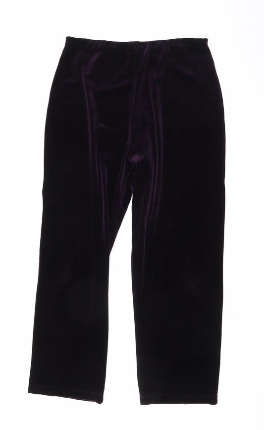 Womens UK Size 16 EWM Regular Fit Windbreaker Purple Trousers