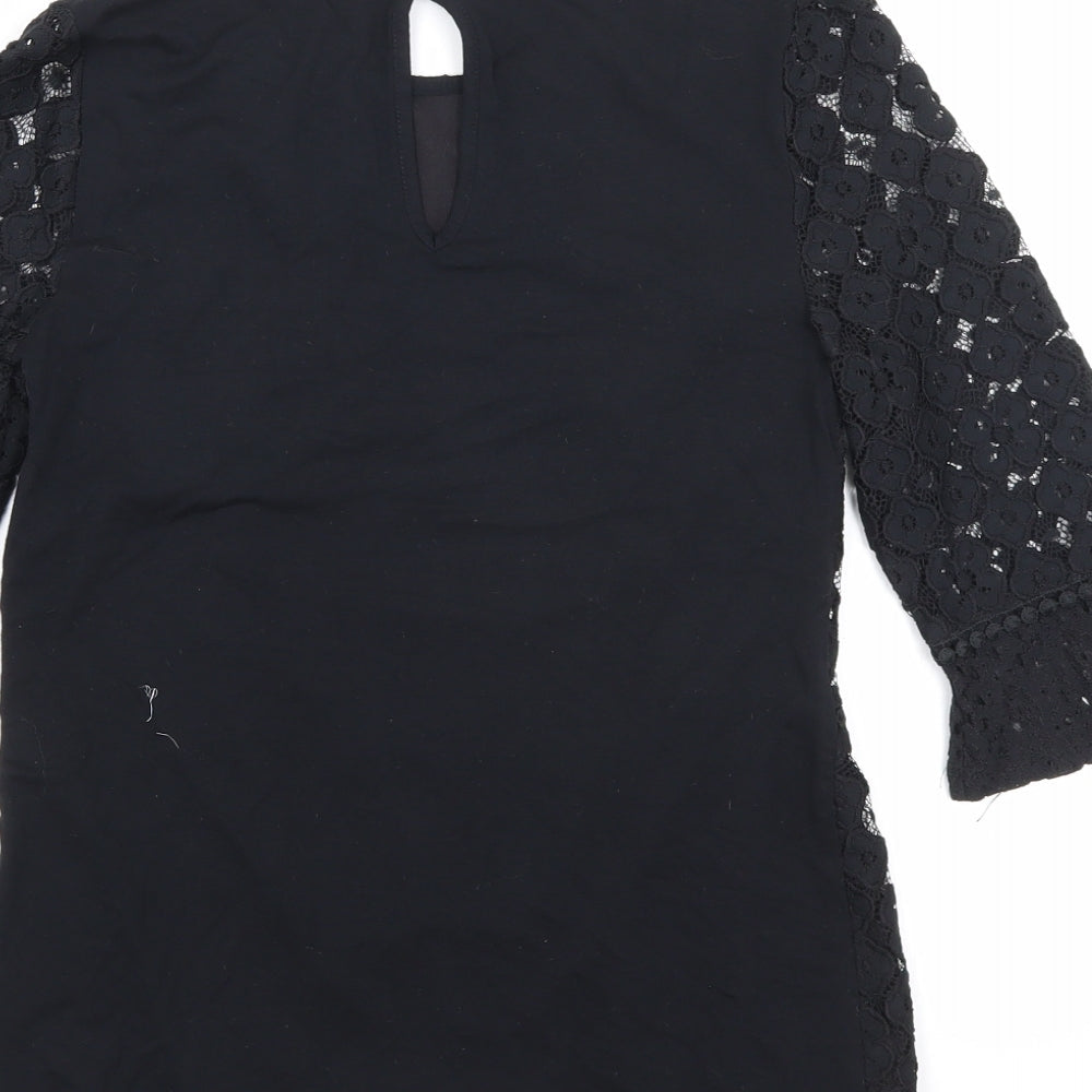 Womens UK Size XS Oasis Black Basic Blouse