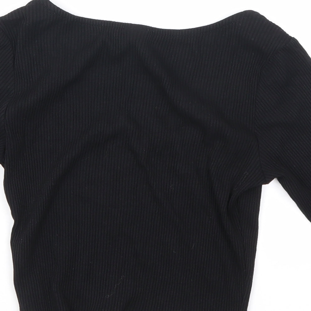 Womens UK Size S H&M Black Basic Blouse