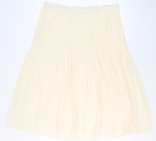 Marks and Spencer Women's Ivory Pleated Midi Skirt