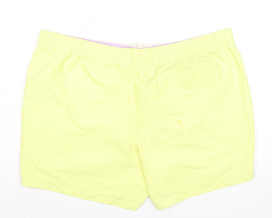 Marks and Spencer Mens Yellow Polyester Bermuda Shorts Size 3XL L6 in Regular Drawstring