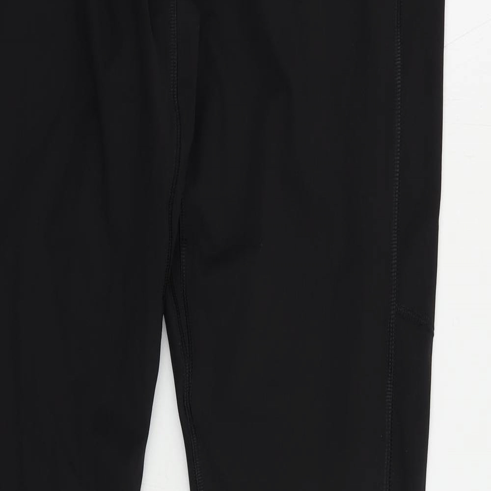 GOODMOVE Womens Black Polyester Compression Leggings Size 2XL L28 in Regular