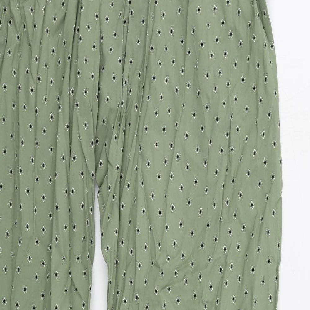 Womens UK Size 12 Marks and Spencer Regular Fit Green Trousers