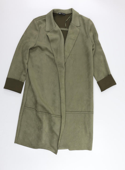 Womens UK Size M Zara Green Overcoat