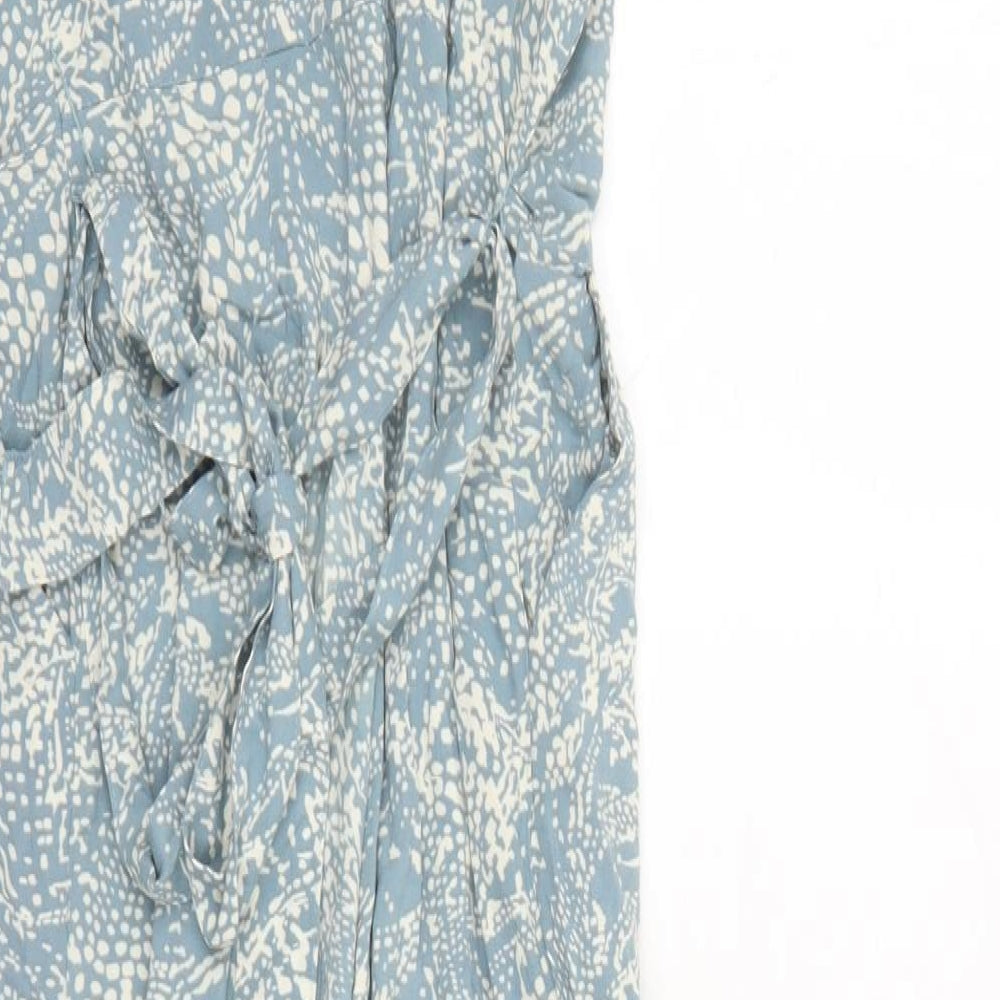 b.young Womens Blue Geometric Viscose Jumpsuit One-Piece Size 8 L23 in Zip