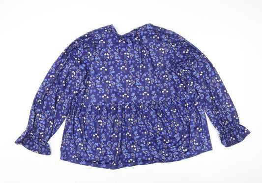 Womens UK Size 16 In the Style Blue Basic Blouse