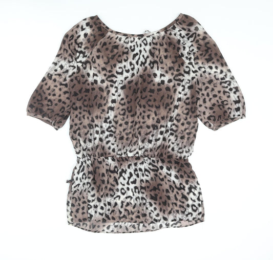 Womens UK Size 10 NEXT Brown Tunic Blouse