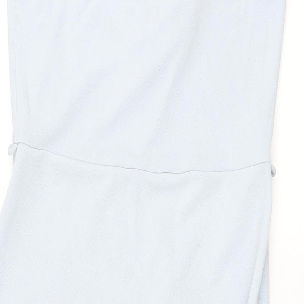 Miss Selfridge Womens Blue Polyester Shift Size 14 Collared Pullover - Wrap Style