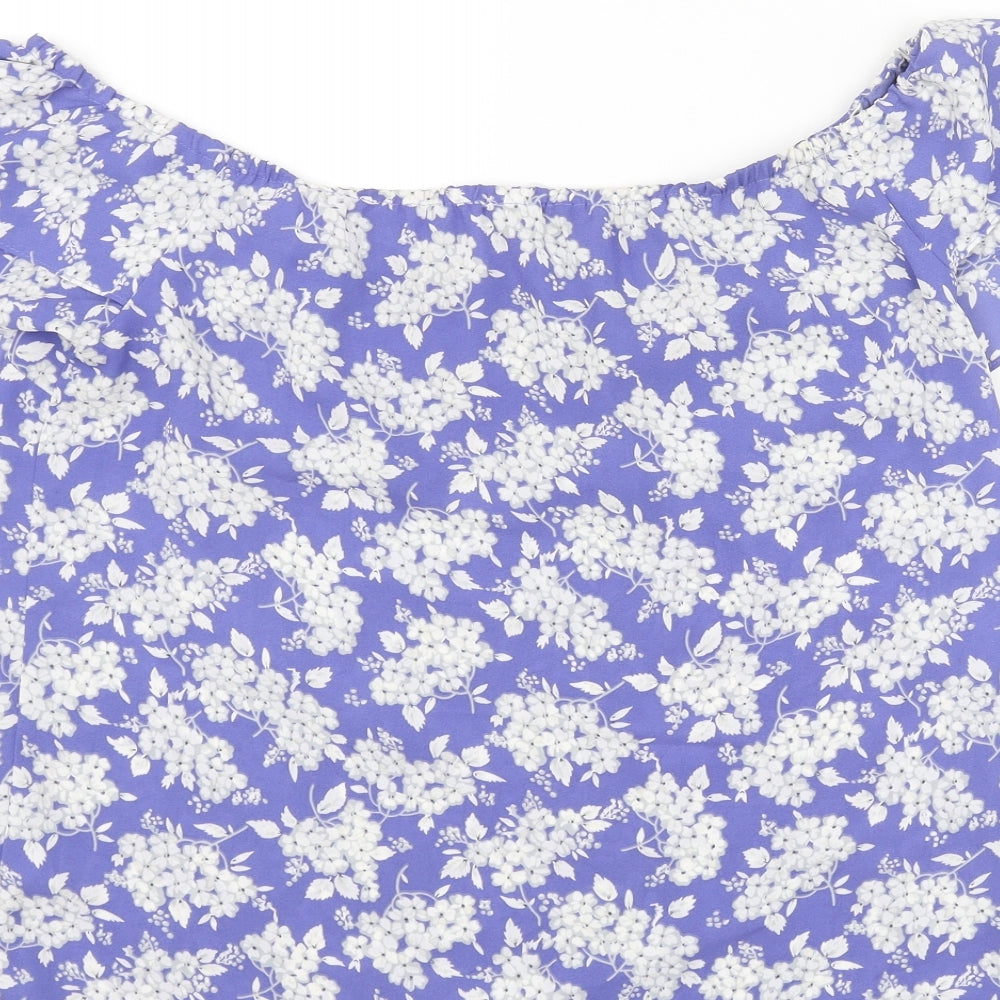 Womens UK Size 10 Oasis Blue Basic Blouse