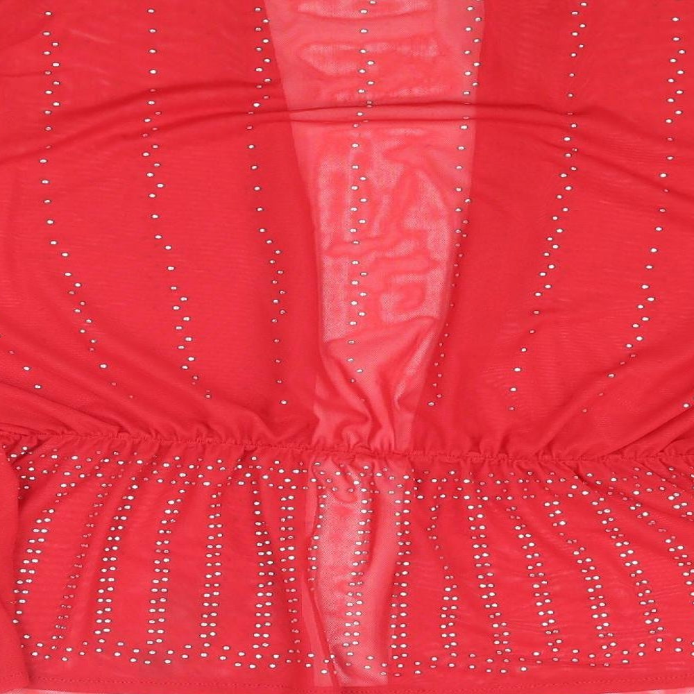 Womens UK Size 12 NEXT Red Kimono Blouse