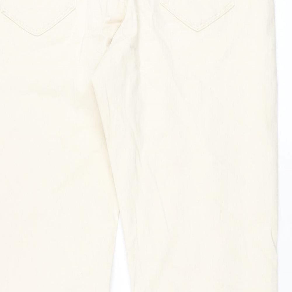 Marks and Spencer Mens Ivory Cotton Tapered Jeans Size 38 in L31 in Regular Zip