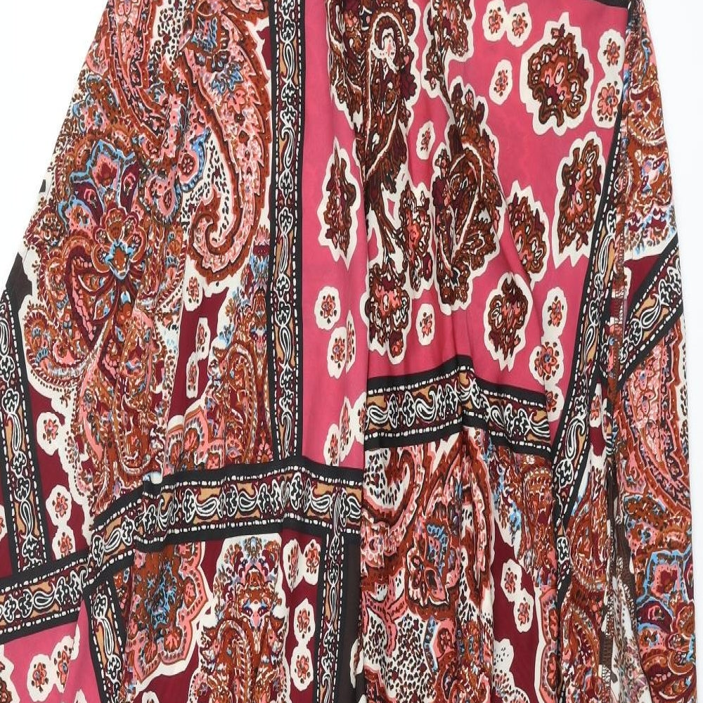 QED London Womens Multicoloured Geometric Polyester Shift Size 10 V-Neck Pullover