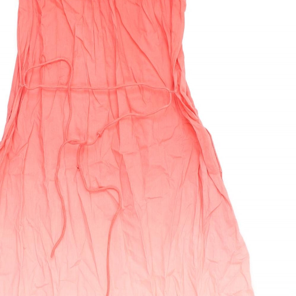 Per Una Womens Pink Cotton A-Line Size 6 V-Neck Pullover - Gradient