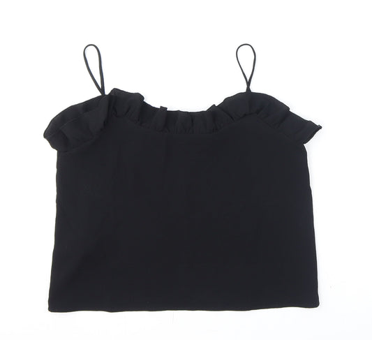 Womens UK Size S Mango Black Camisole Tank