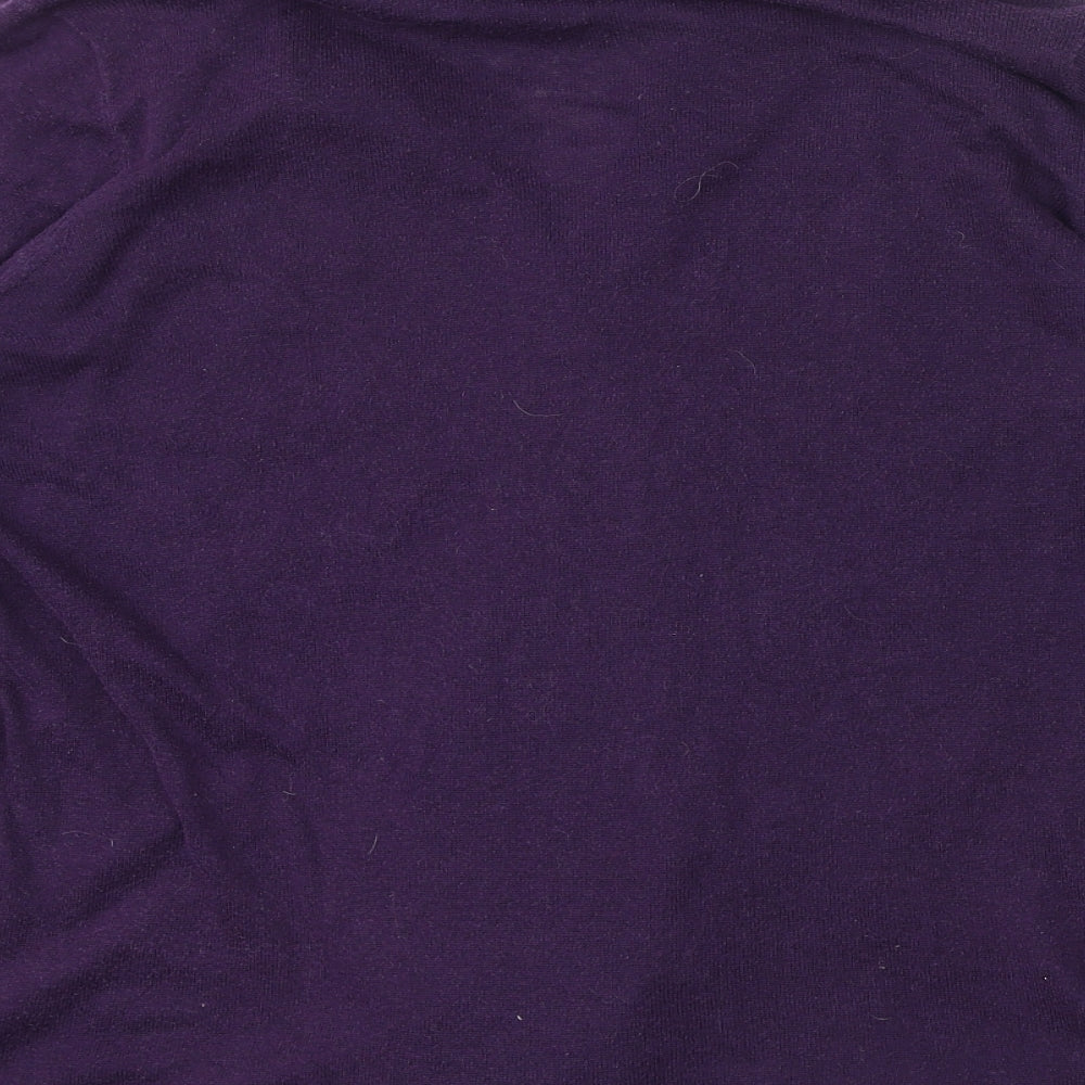 Gap Womens Purple V-Neck Cotton Cardigan Jumper Size L