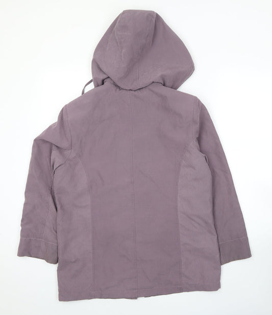 First Avenue Womens Purple Parka Jacket Size 12 Zip