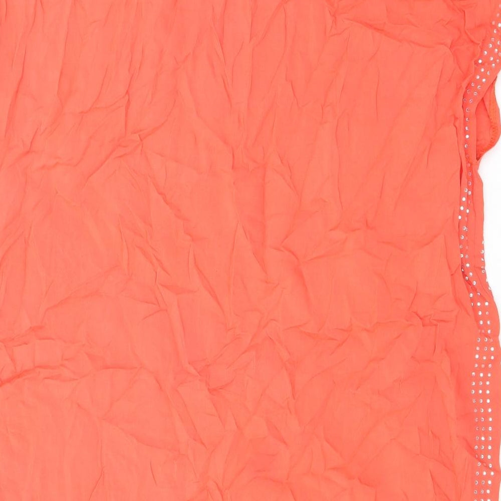 Blue Vanilla Womens Red Viscose T-Shirt Dress Size M Round Neck Pullover - Sparkle