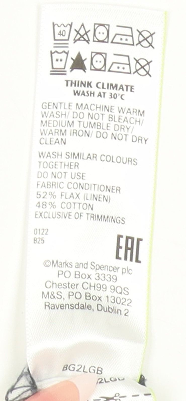 Unisex Adultss UK Size 40 Marks and Spencer Regular Fit Chino Blue Trousers