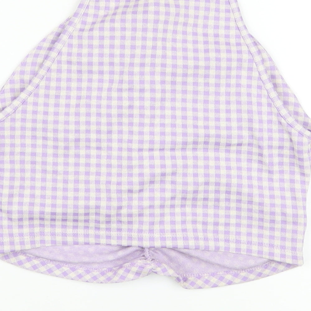 Womens UK Size S Zara Purple Cropped T-Shirt