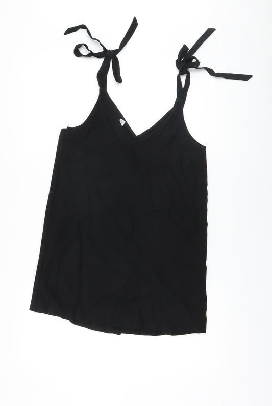 Womens UK Size 6 Topshop Black Tunic Tank