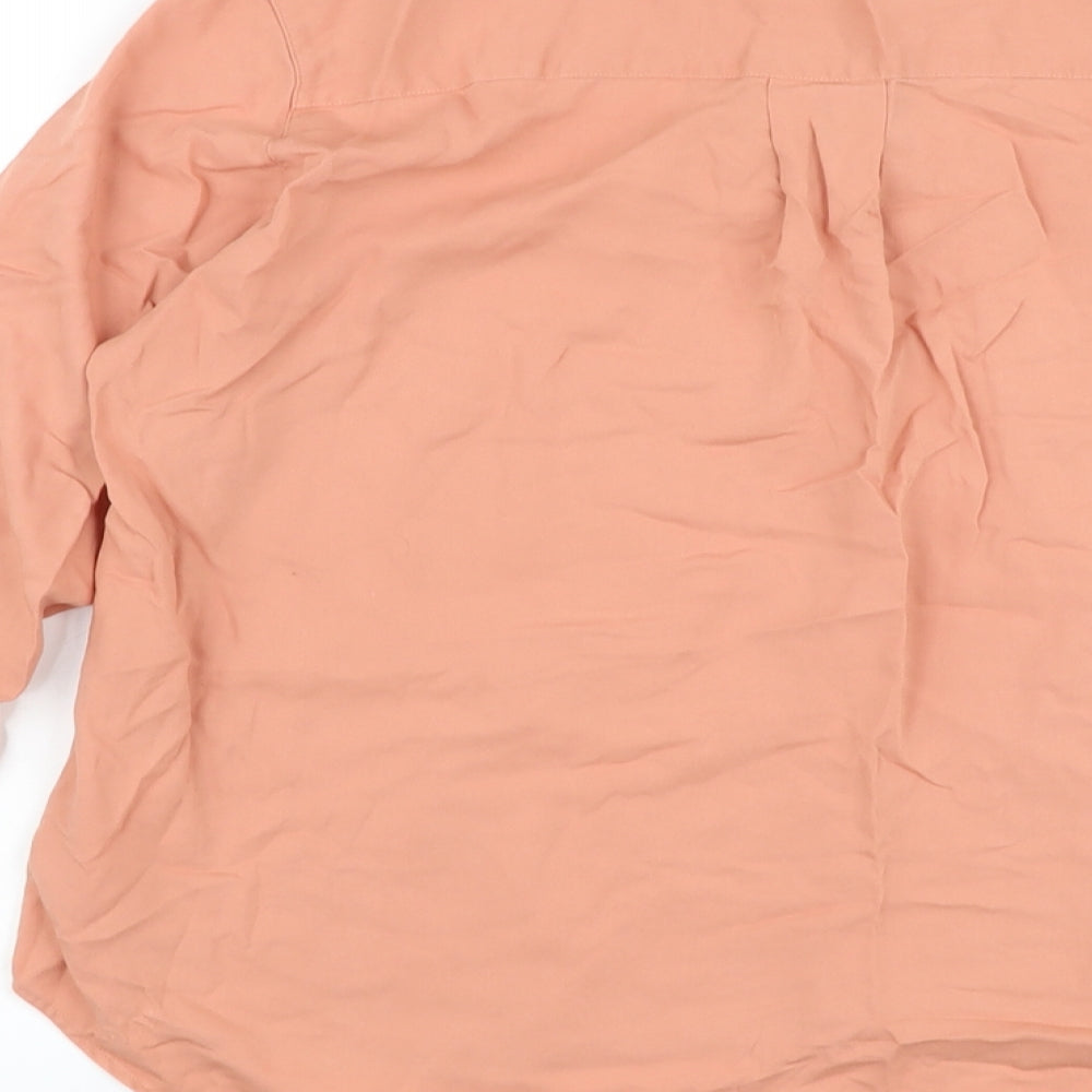 Unqlo Womens Pink Viscose Basic Blouse Size M V-Neck