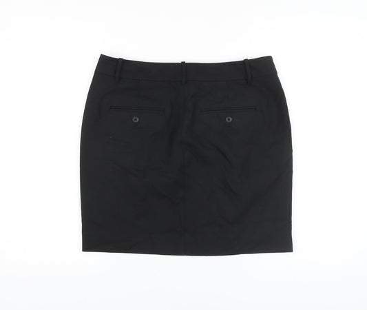 Gap Womens Black Polyester A-Line Skirt Size 12 Zip
