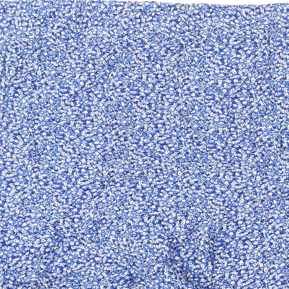 Marks and Spencer Womens Blue Floral Viscose Flare Skirt Size 24