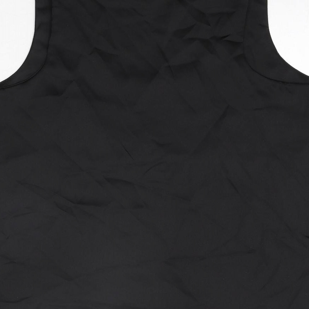 Boohoo Womens Black Polyester Basic Blouse Size 16 Scoop Neck