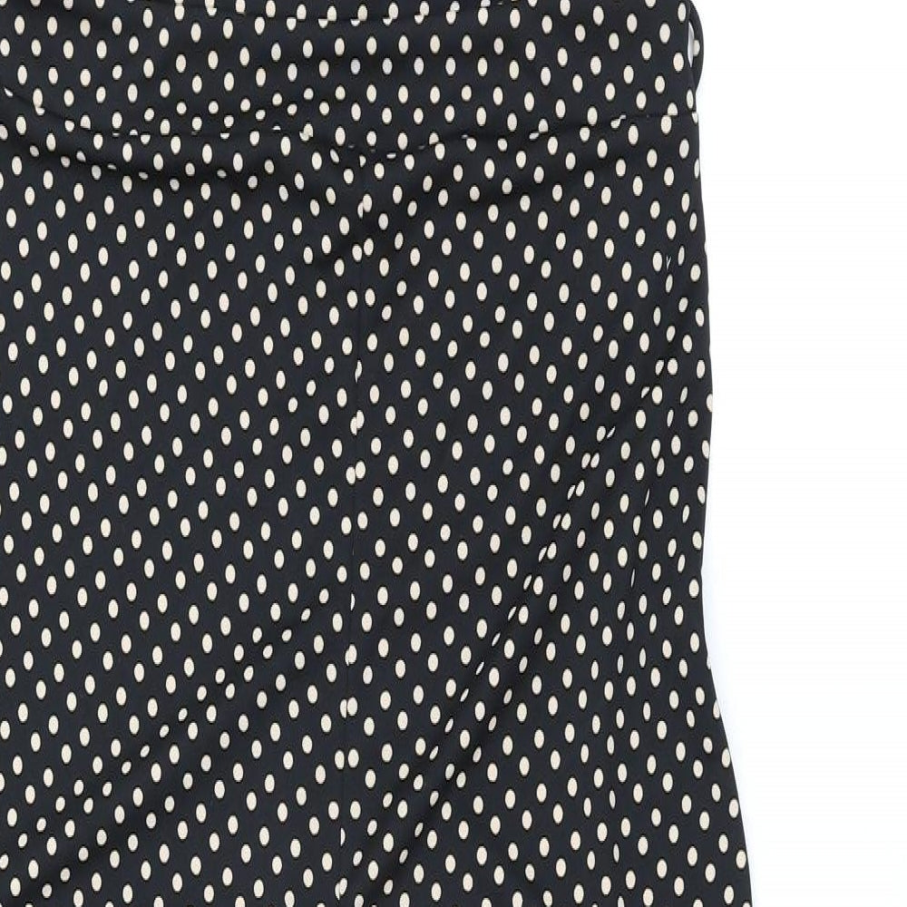 Oasis Womens Black Polka Dot Polyester Jumpsuit One-Piece Size M L28 in Tie