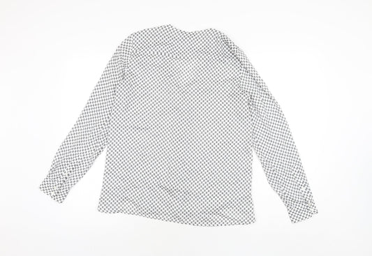 Womens UK Size S Mango White Basic Button-Up