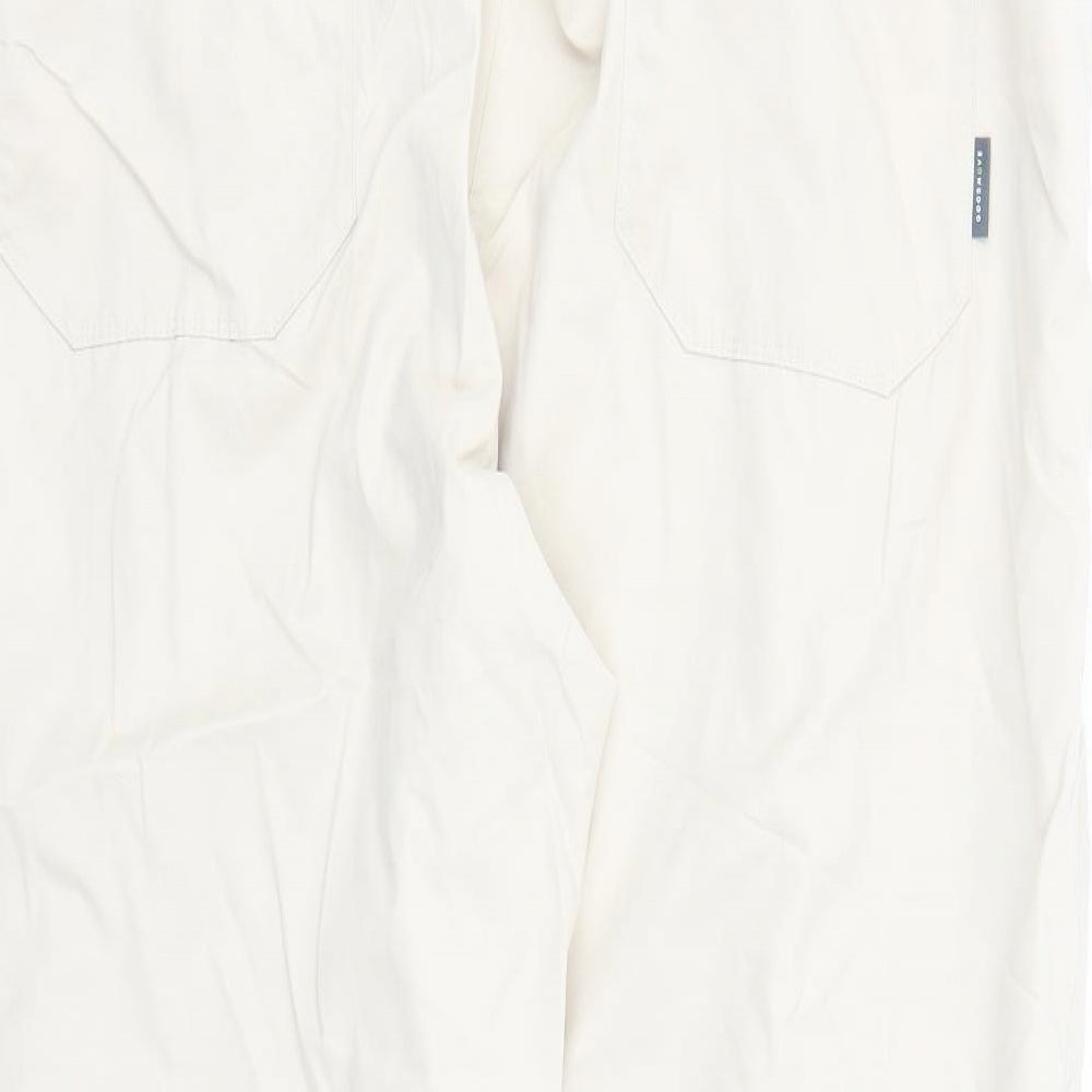 GOODMOVE Womens Beige Polyester Track Pants Trousers Size 24 L26 in Regular Drawstring - Elasticated Waist Pockets