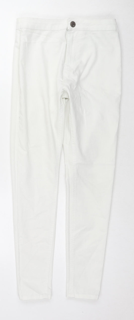 Womens UK Size 12 Cotton On Regular Fit Skinny White Jeans