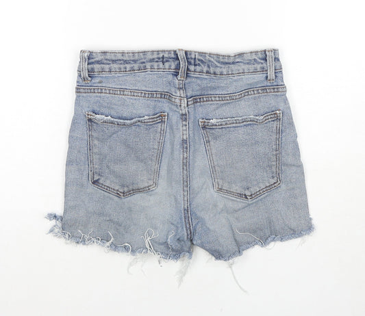 Denim & Co. Womens Blue Cotton Cut-Off Shorts Size 8 L3 in Regular Zip