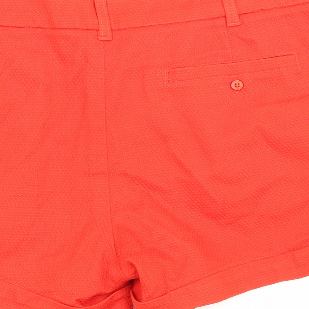 Jack Wills Womens Red Cotton Basic Shorts Size 8 L3 in Regular Zip