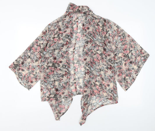 Womens UK Size M Apricot Pink Kimono Blouse