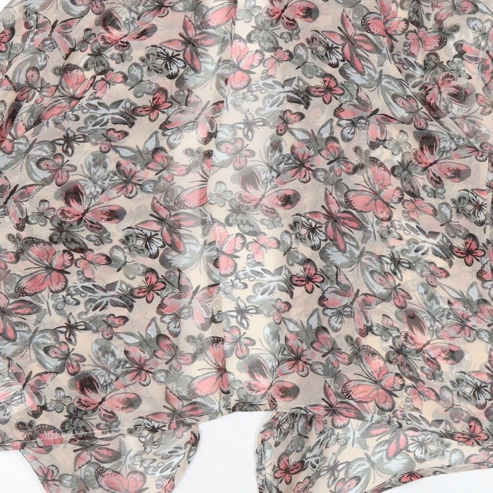 Womens UK Size M Apricot Pink Kimono Blouse