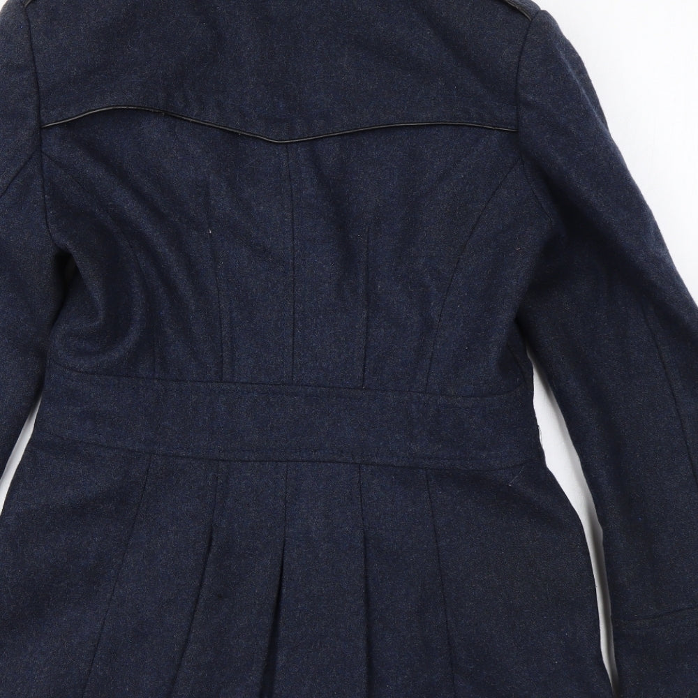 Womens UK Size 10 Warehouse Blue Overcoat