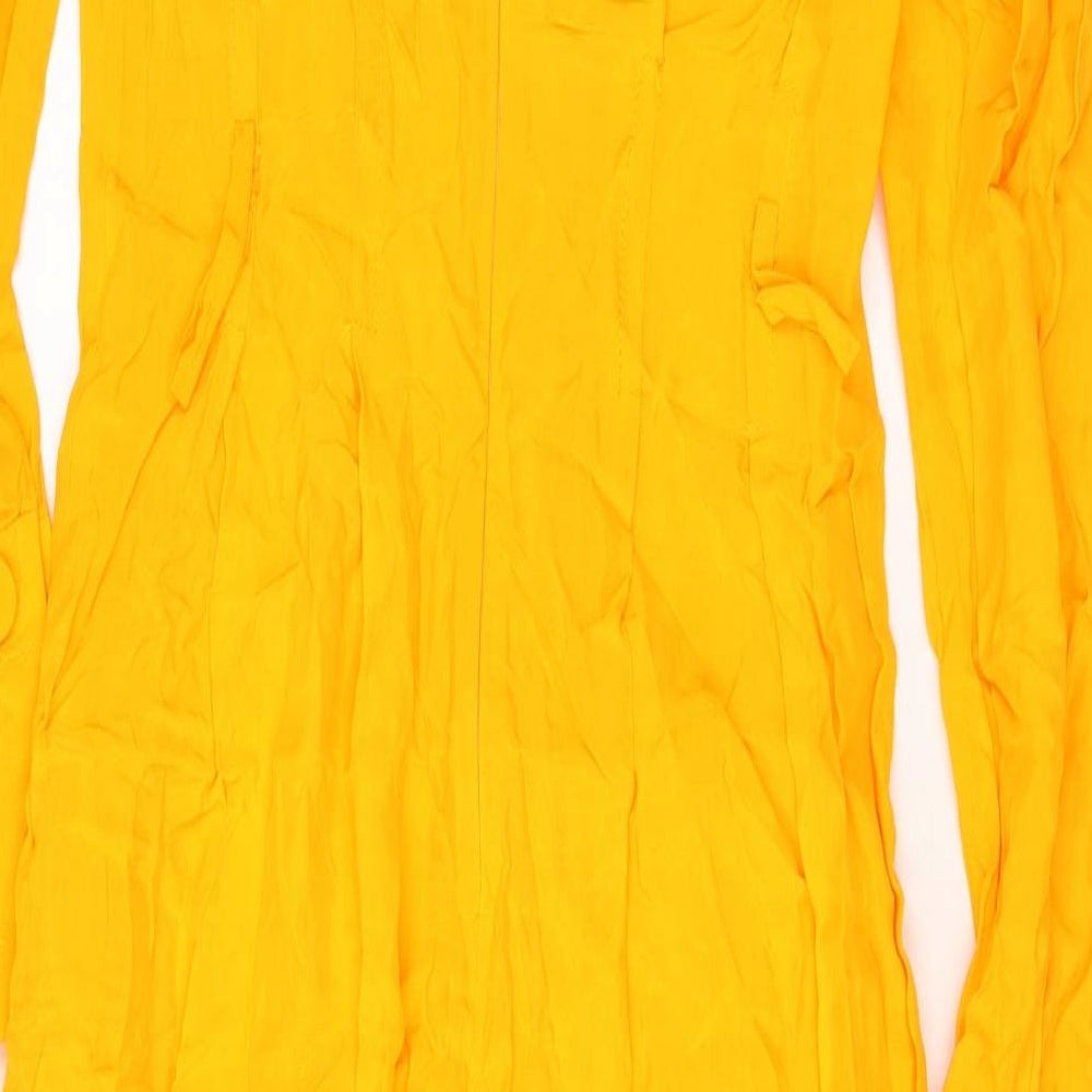 Zara Womens Yellow Viscose Maxi Size XS Round Neck Zip