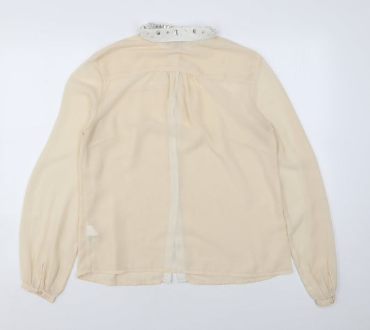 Womens UK Size 12 Marks and Spencer Beige Basic Blouse