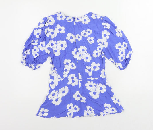 Womens UK Size 6 Marks and Spencer Blue Basic Blouse