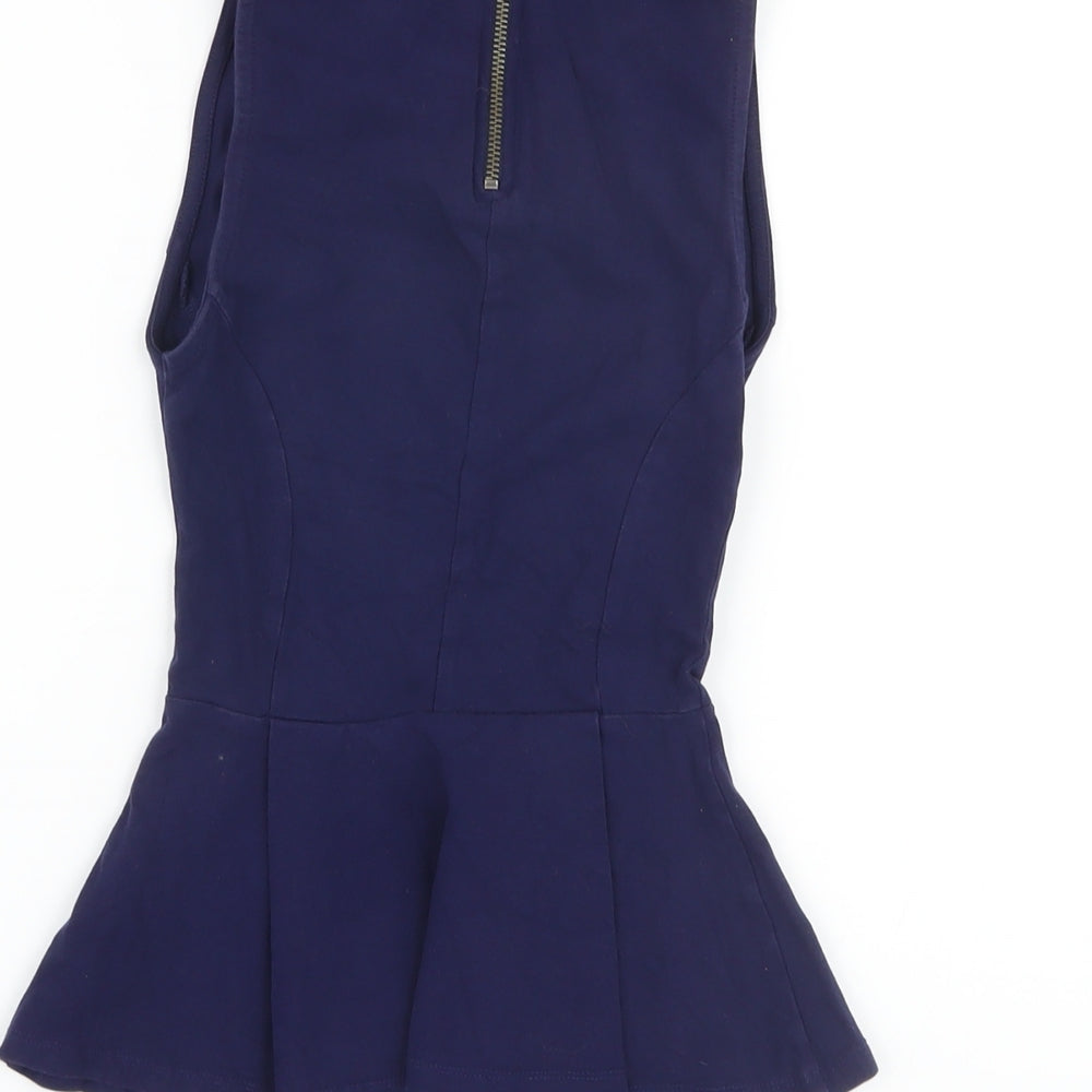 Womens UK Size 6 Topshop Blue Basic Tank