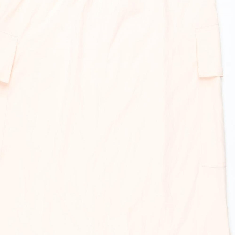 Marks and Spencer Womens Pink Polyester A-Line Skirt Size 18 Drawstring