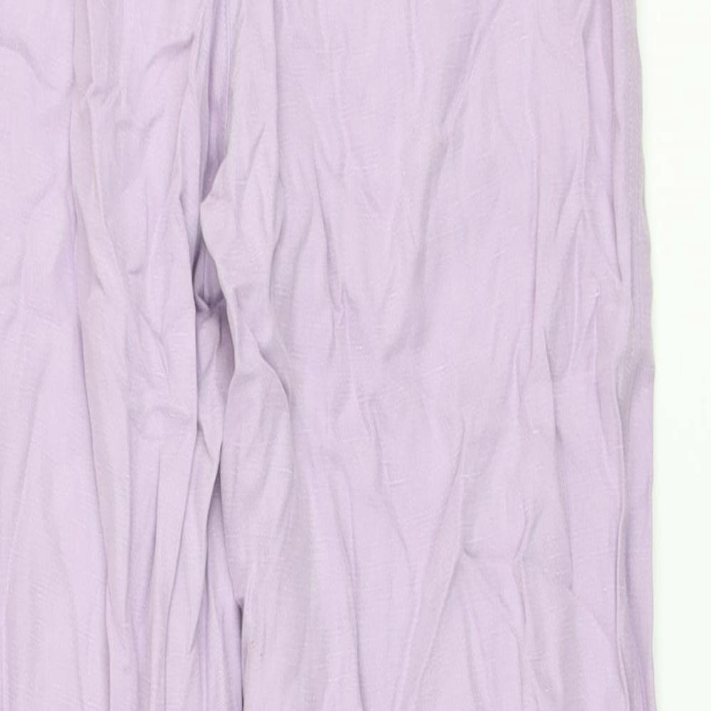 Autograph Womens Purple Lyocell Jogger Trousers Size 8 L26 in Regular Button