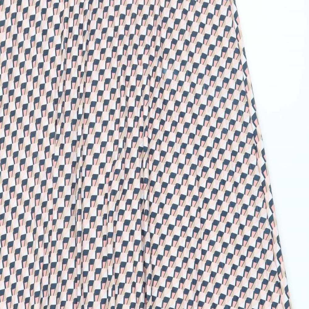 Marks and Spencer Womens Multicoloured Geometric Polyester A-Line Skirt Size 8