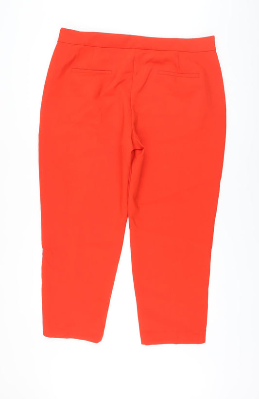 Womens UK Size 20 Marks and Spencer Regular Fit Red Trousers