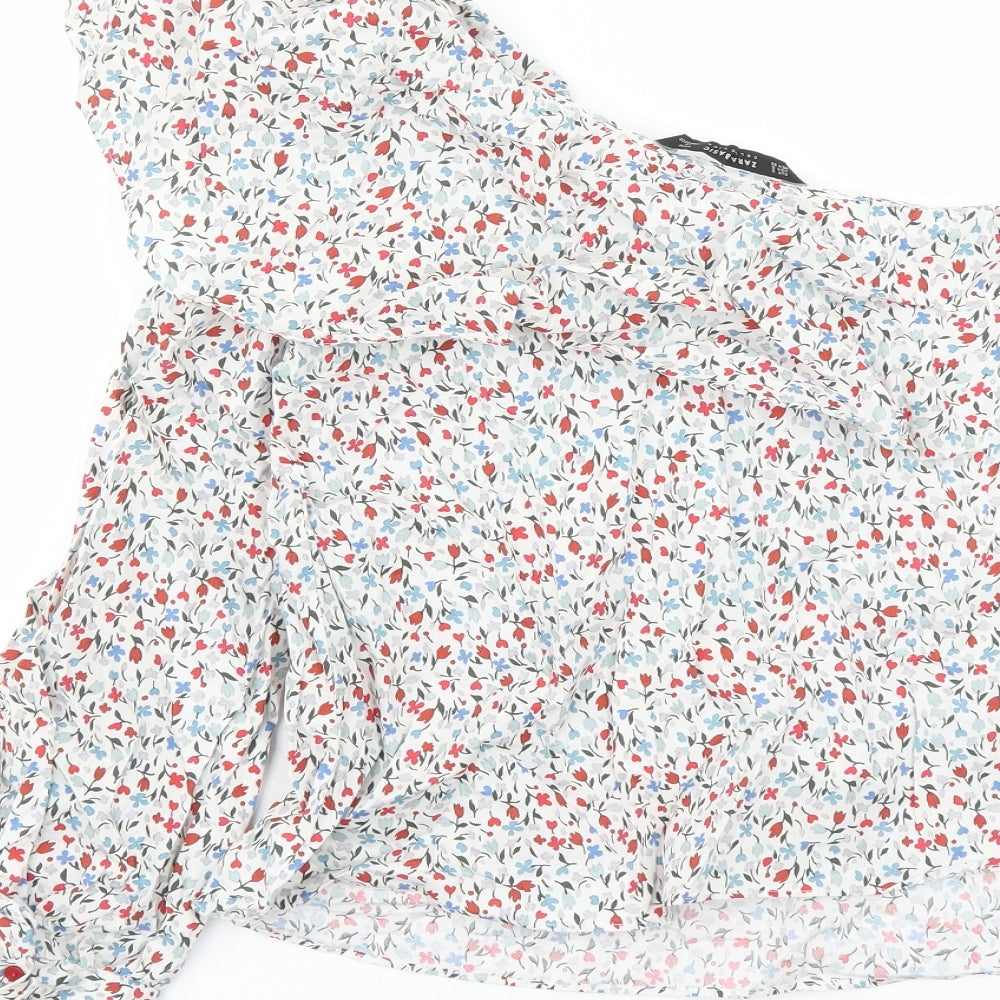 Womens UK Size S Zara Multicoloured Basic Blouse