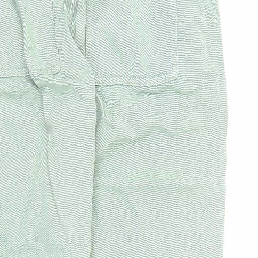Womens UK Size M Zara Regular Fit Carrot Green Trousers