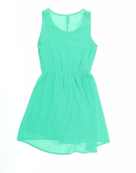 Divided by H&M Womens Green Polyester Fit & Flare Size 8 Round Neck Pullover